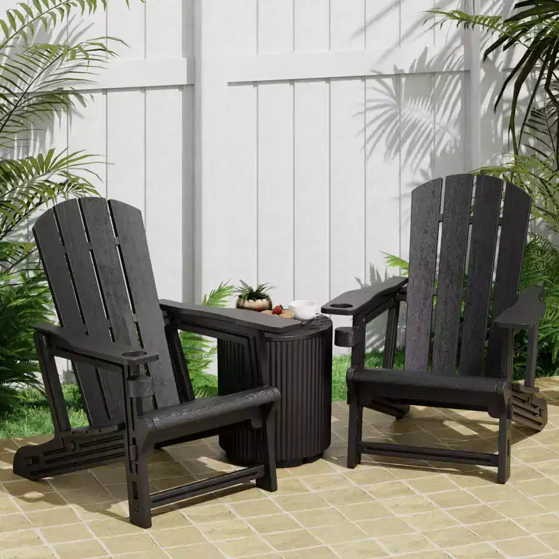 NAYSAYE Chaise longue de patio Adirondack avec porte-gobelet, design pliable pour la détente en extérieur, 22,3*30*36,4