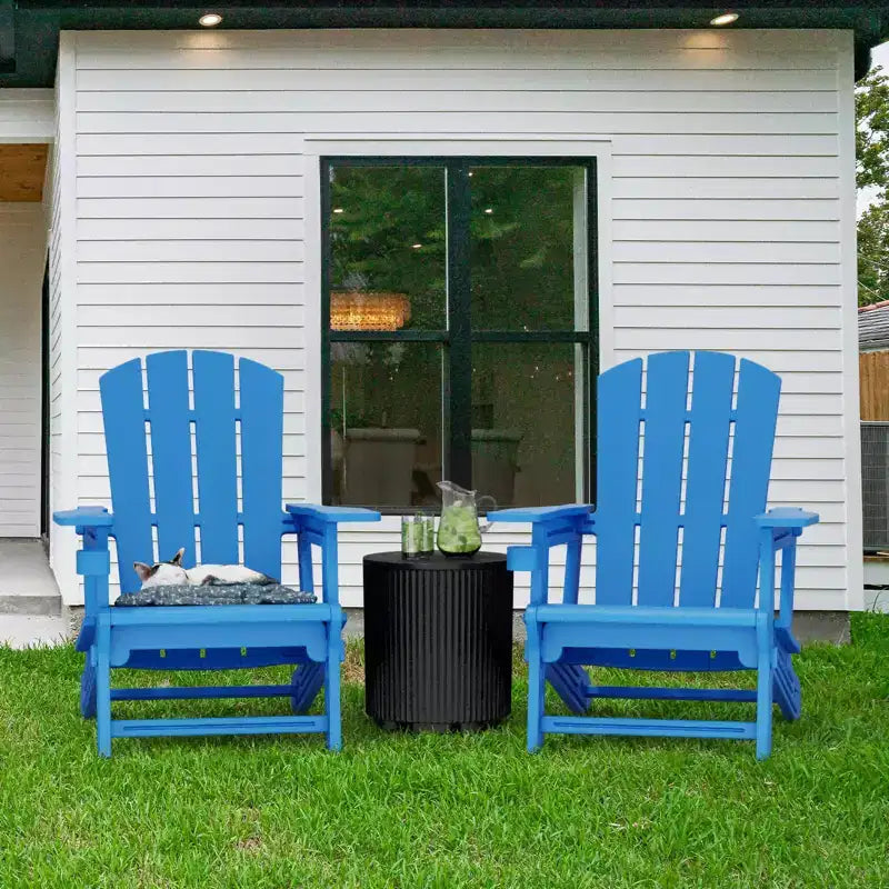 NAYSAYE Chaise longue de patio Adirondack avec porte-gobelet, design pliable pour la détente en extérieur, 22,3*30*36,4