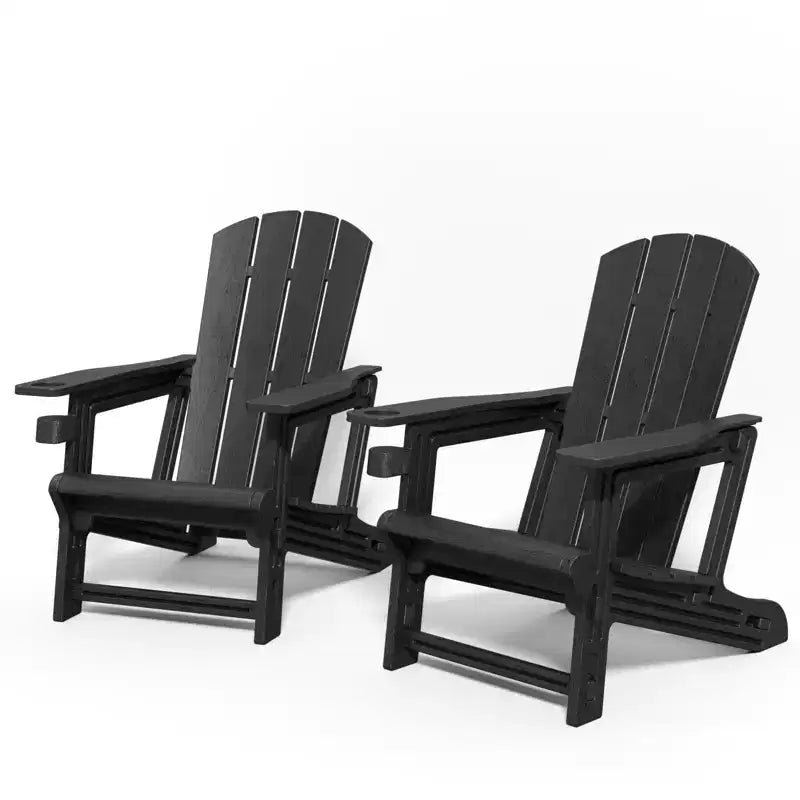 NAYSAYE Chaise longue de patio Adirondack avec porte-gobelet, design pliable pour la détente en extérieur, 22,3*30*36,4