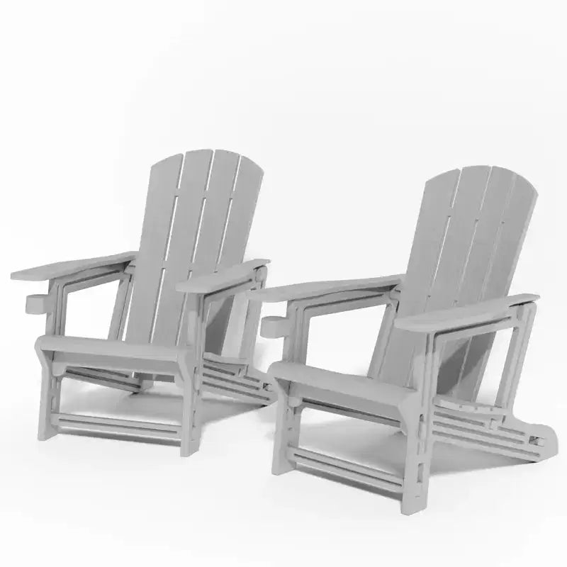 NAYSAYE Set Poltrona Lounge Adirondack da Giardino con Portabicchieri Design Pieghevole per Relax Esterno, 22.3*30*36.4