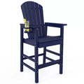 Karl Home | 28.7 in. HDPE Outdoor Tall Adirondack Bar Chair With Cup Holder