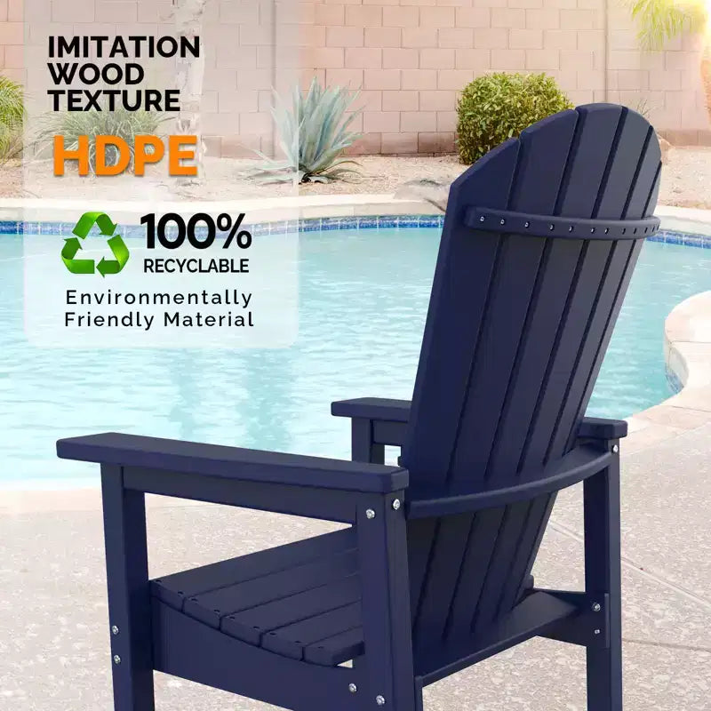 Karl Home | Sedia da bar alta da esterno Adirondack in HDPE da 72,9 cm con portabicchieri
