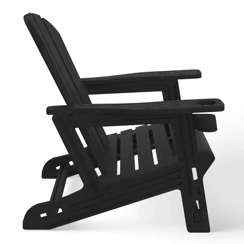 WestinTrends Azura, Set da 3 Pezzi di Sedie da Giardino Adirondack in Plastica HDPE con Tavolino Laterale Quadrato da 45 cm
