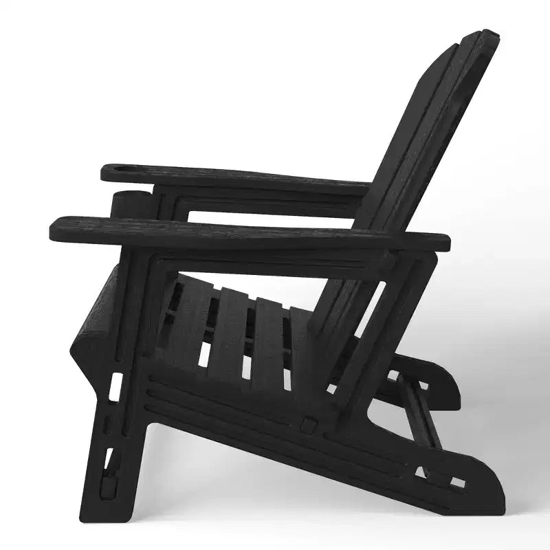 WestinTrends Azura Sedia Adirondack da Esterno in Plastica HDPE, Assemblaggio Senza Attrezzi, con Portabicchieri (Set di 2), Bianca