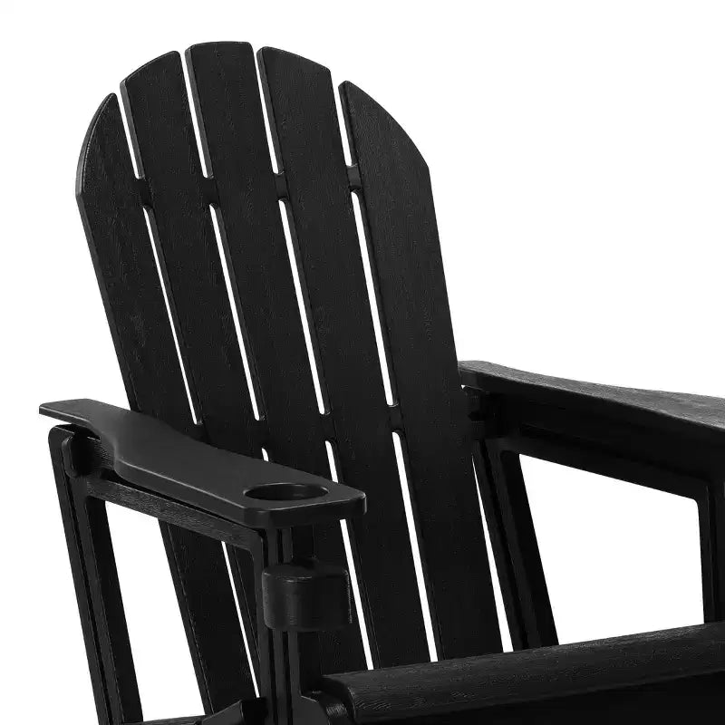 WestinTrends Azura Sedia Adirondack da Esterno in Plastica HDPE, Assemblaggio Senza Attrezzi, con Portabicchieri (Set di 2), Bianca
