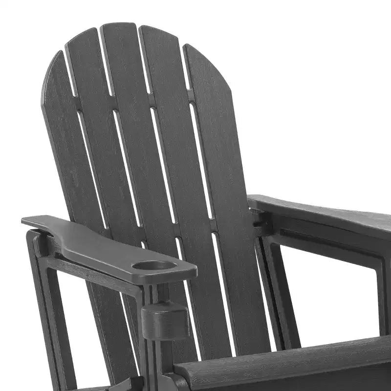 WestinTrends Azura Sedia Adirondack da Esterno in Plastica HDPE, Assemblaggio Senza Attrezzi, con Portabicchieri (Set di 2), Bianca