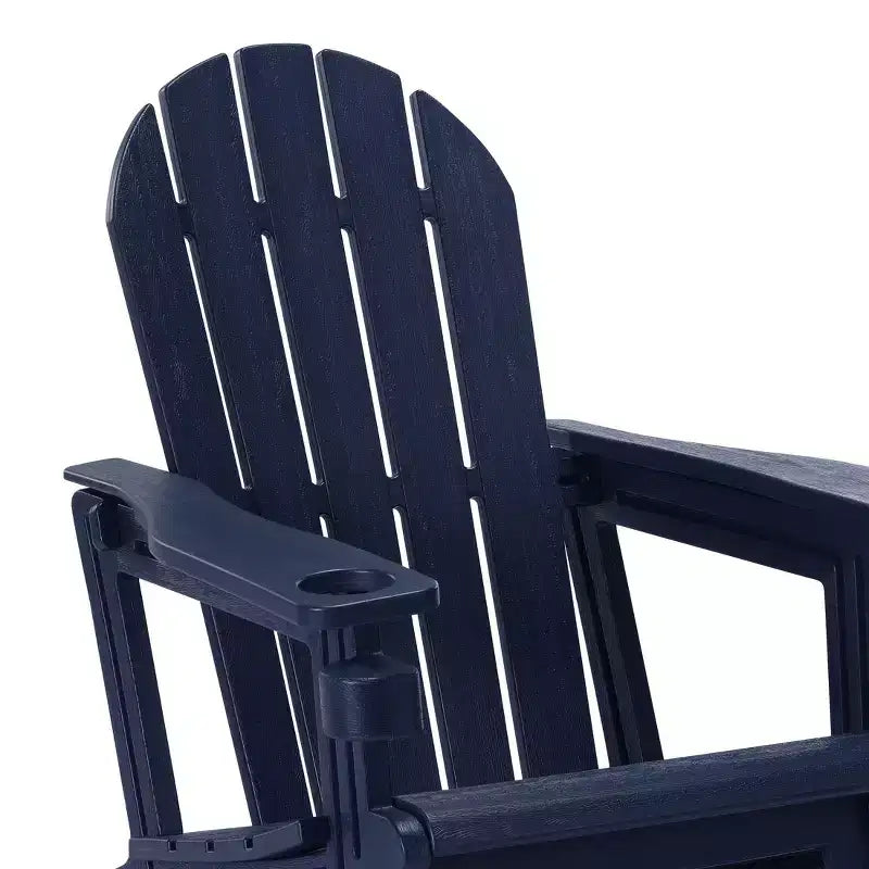 WestinTrends Azura Sedia Adirondack da Esterno in Plastica HDPE, Assemblaggio Senza Attrezzi, con Portabicchieri (Set di 2), Bianca