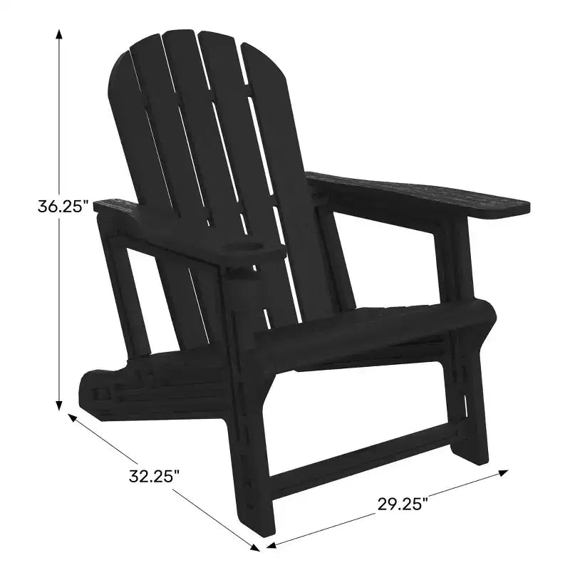WestinTrends Azura Sedia Adirondack da Esterno in Plastica HDPE, Assemblaggio Senza Attrezzi, con Portabicchieri (Set di 2), Bianca