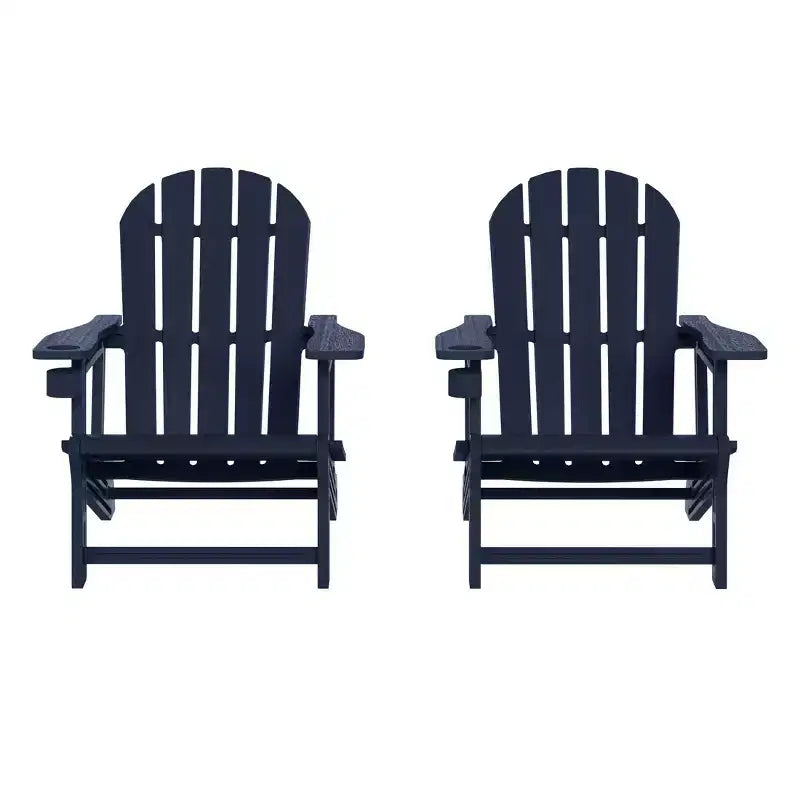 WestinTrends Azura Sedia Adirondack da Esterno in Plastica HDPE, Assemblaggio Senza Attrezzi, con Portabicchieri (Set di 2), Bianca
