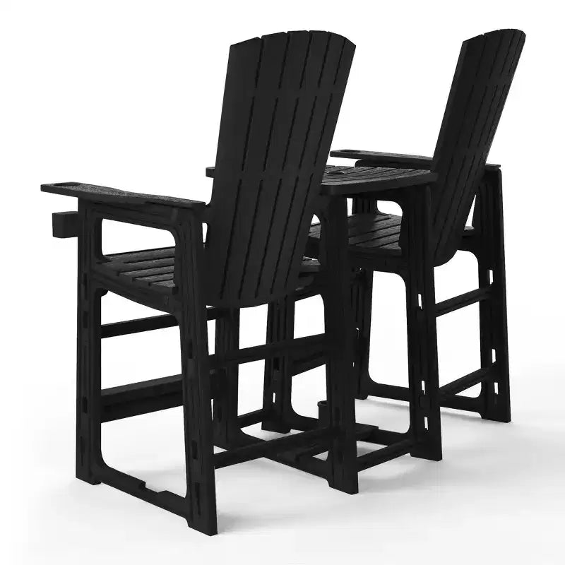 WestinTrends Azura Sedie Adirondack Alte da Esterno con Tavolino di Collegamento (Set da 2), Bianco