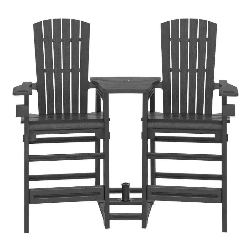 WestinTrends Azura Sedie Adirondack Alte da Esterno con Tavolino di Collegamento (Set da 2), Bianco