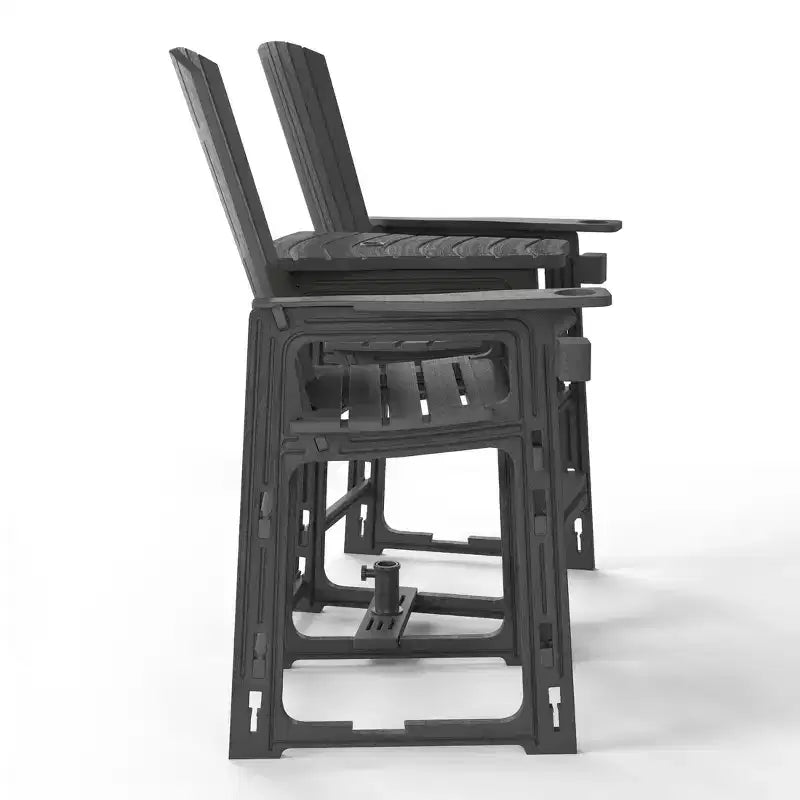 WestinTrends Azura Sedie Adirondack Alte da Esterno con Tavolino di Collegamento (Set da 2), Bianco