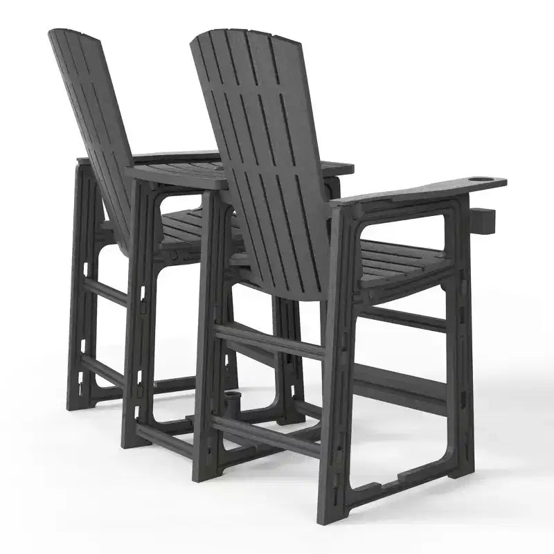 WestinTrends Azura Sedie Adirondack Alte da Esterno con Tavolino di Collegamento (Set da 2), Bianco