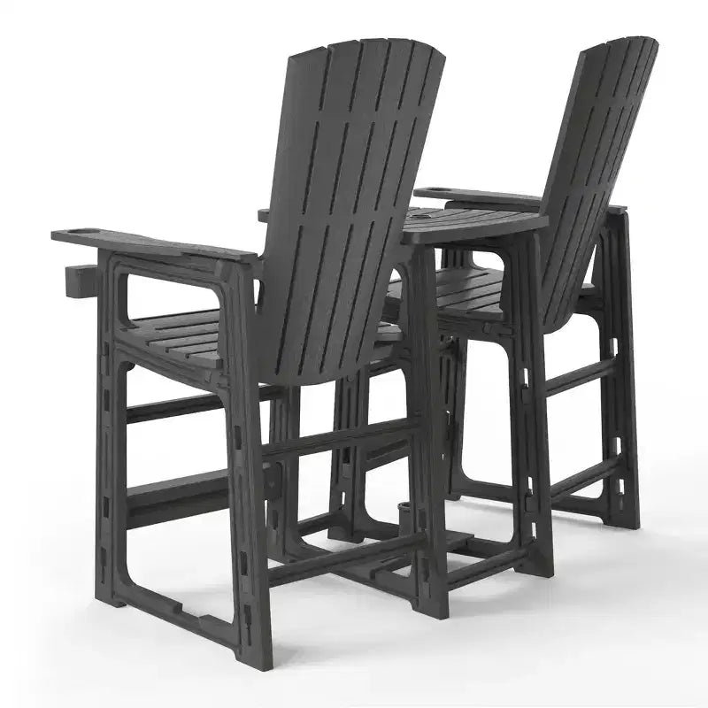 WestinTrends Azura Sedie Adirondack Alte da Esterno con Tavolino di Collegamento (Set da 2), Bianco