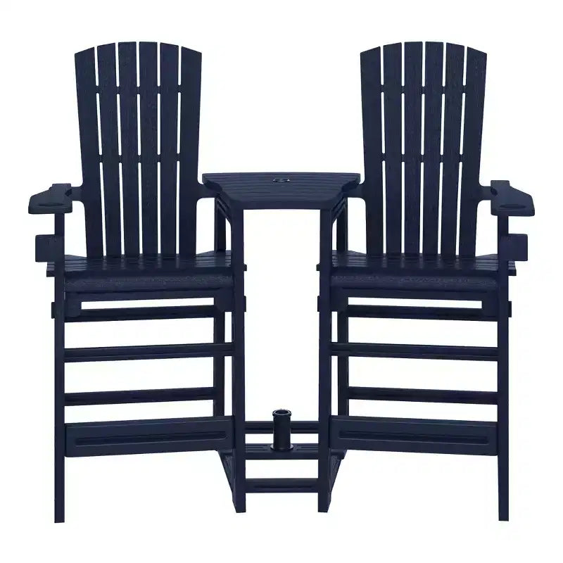 WestinTrends Azura Sedie Adirondack Alte da Esterno con Tavolino di Collegamento (Set da 2), Bianco