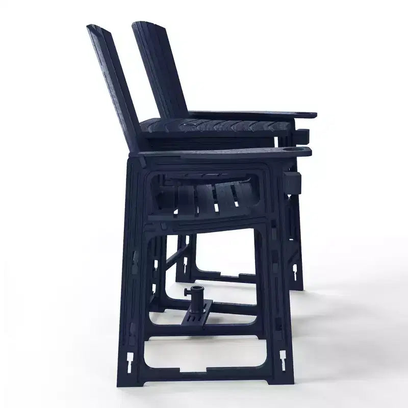 WestinTrends Azura Sedie Adirondack Alte da Esterno con Tavolino di Collegamento (Set da 2), Bianco