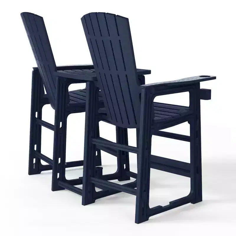WestinTrends Azura Sedie Adirondack Alte da Esterno con Tavolino di Collegamento (Set da 2), Bianco