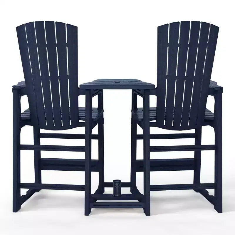 WestinTrends Azura Sedie Adirondack Alte da Esterno con Tavolino di Collegamento (Set da 2), Bianco