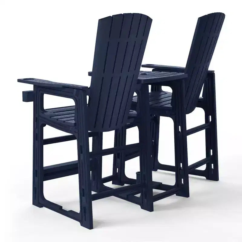 WestinTrends Azura Sedie Adirondack Alte da Esterno con Tavolino di Collegamento (Set da 2), Bianco
