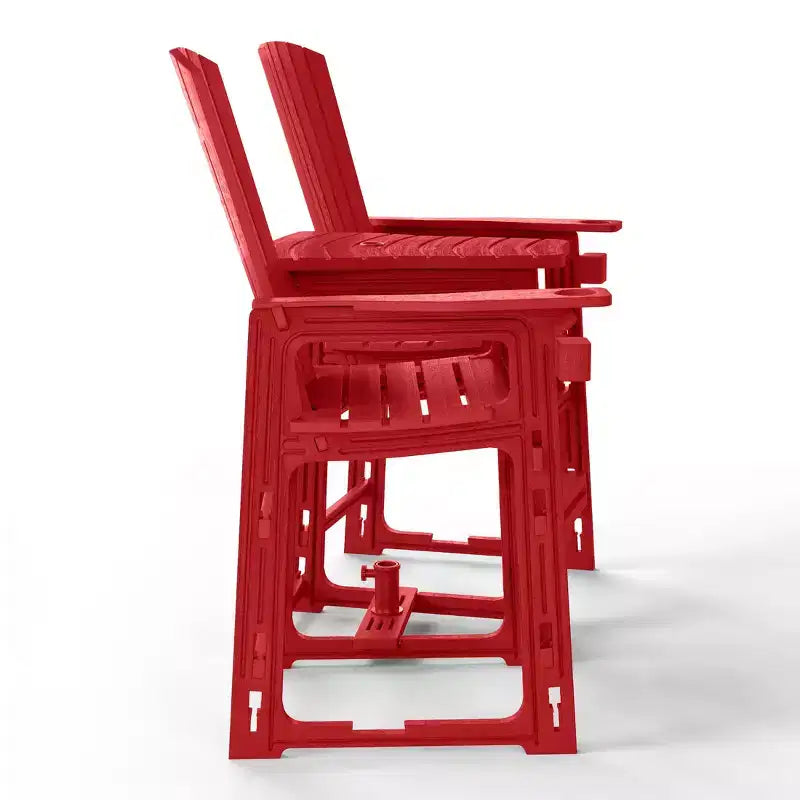 WestinTrends Azura Sedie Adirondack Alte da Esterno con Tavolino di Collegamento (Set da 2), Bianco