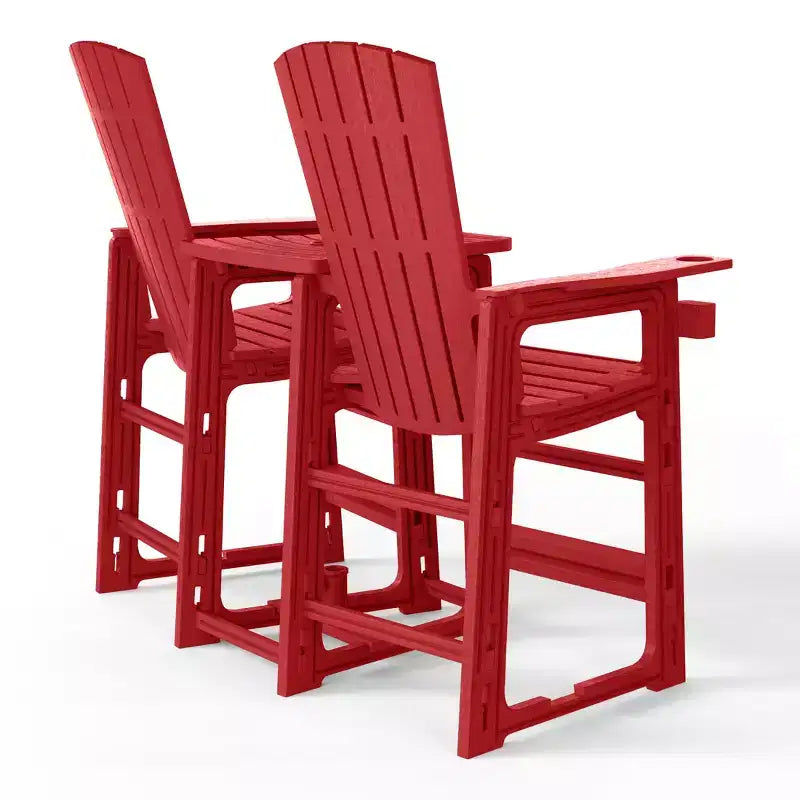 WestinTrends Azura Sedie Adirondack Alte da Esterno con Tavolino di Collegamento (Set da 2), Bianco