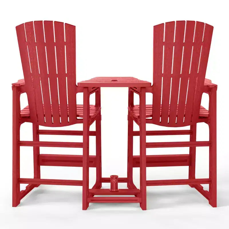 WestinTrends Azura Sedie Adirondack Alte da Esterno con Tavolino di Collegamento (Set da 2), Bianco