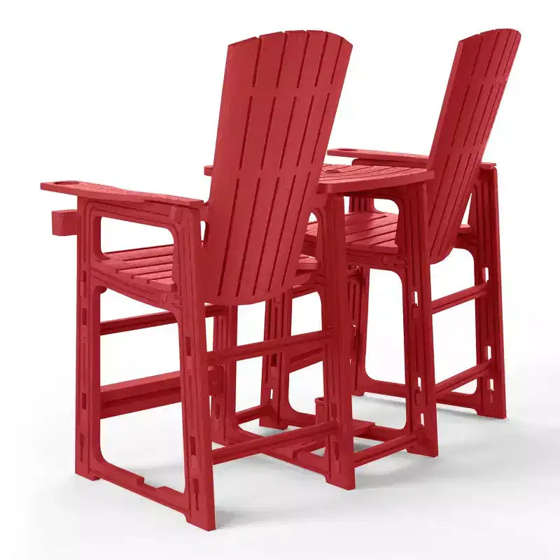 WestinTrends Azura Sedie Adirondack Alte da Esterno con Tavolino di Collegamento (Set da 2), Bianco