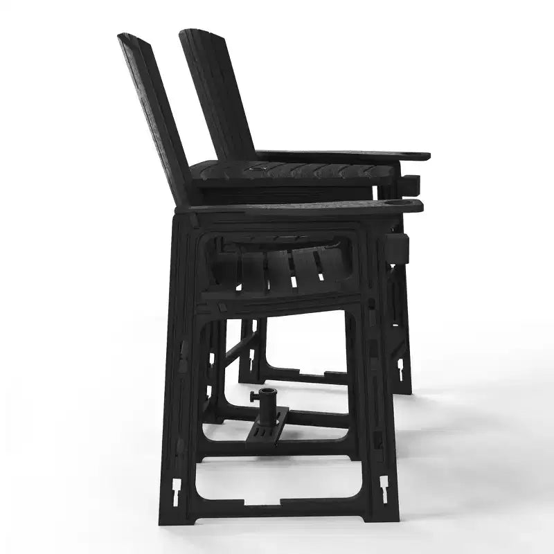 WestinTrends Azura Sedie Adirondack Alte da Esterno con Tavolino di Collegamento (Set da 2), Bianco