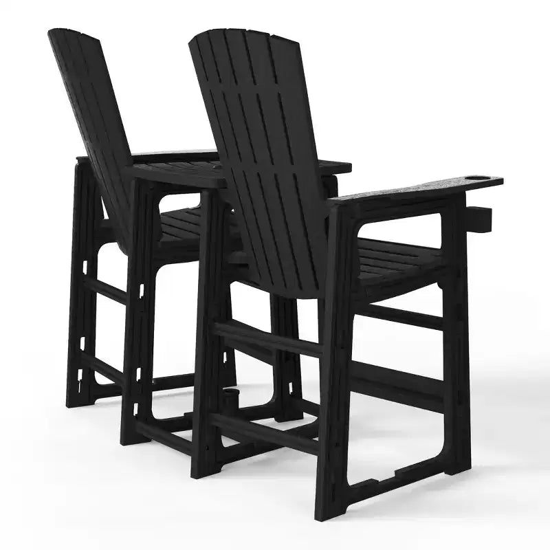 WestinTrends Azura Sedie Adirondack Alte da Esterno con Tavolino di Collegamento (Set da 2), Bianco