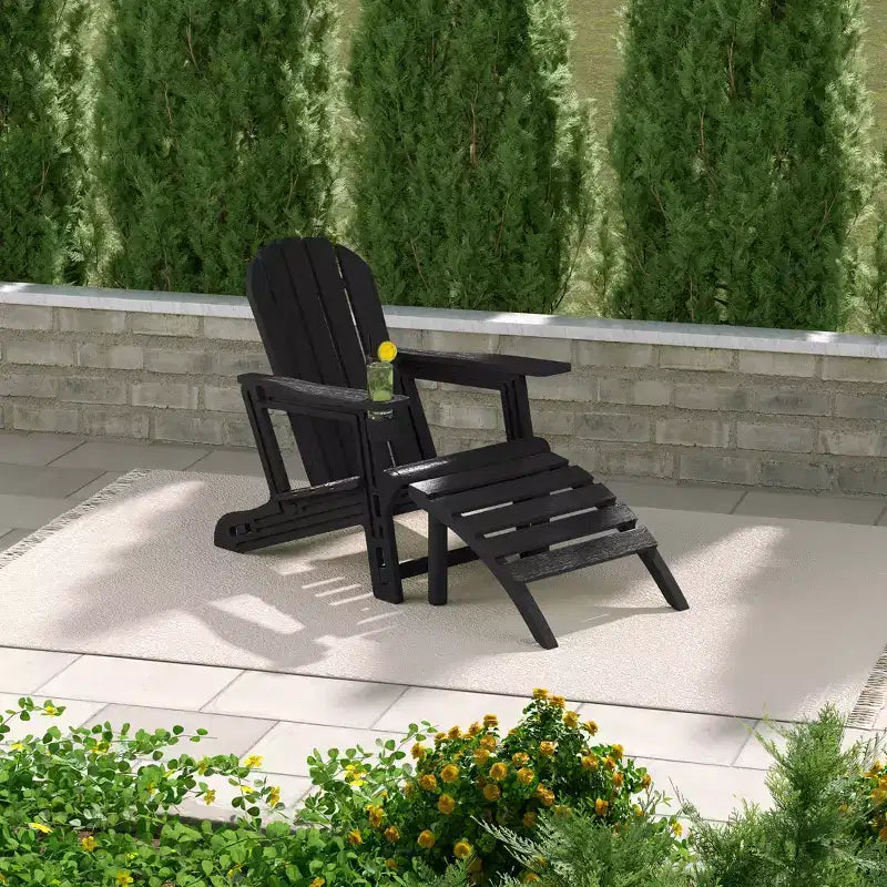 WestinTrends Azura Sedia Adirondack da Esterno in HDPE con Pouf da Esterno Senza Attrezzi