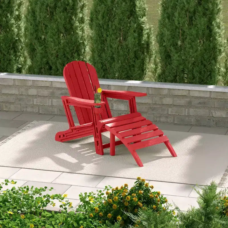 WestinTrends Azura Sedia Adirondack da Esterno in HDPE con Pouf da Esterno Senza Attrezzi