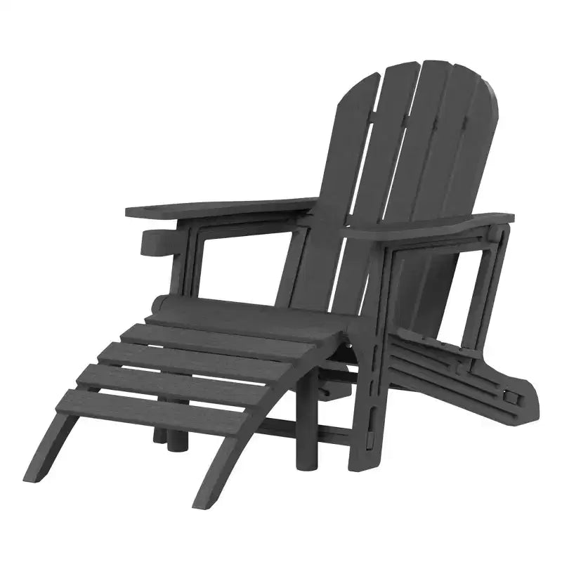 WestinTrends Azura Sedia Adirondack da Esterno in HDPE con Pouf da Esterno Senza Attrezzi