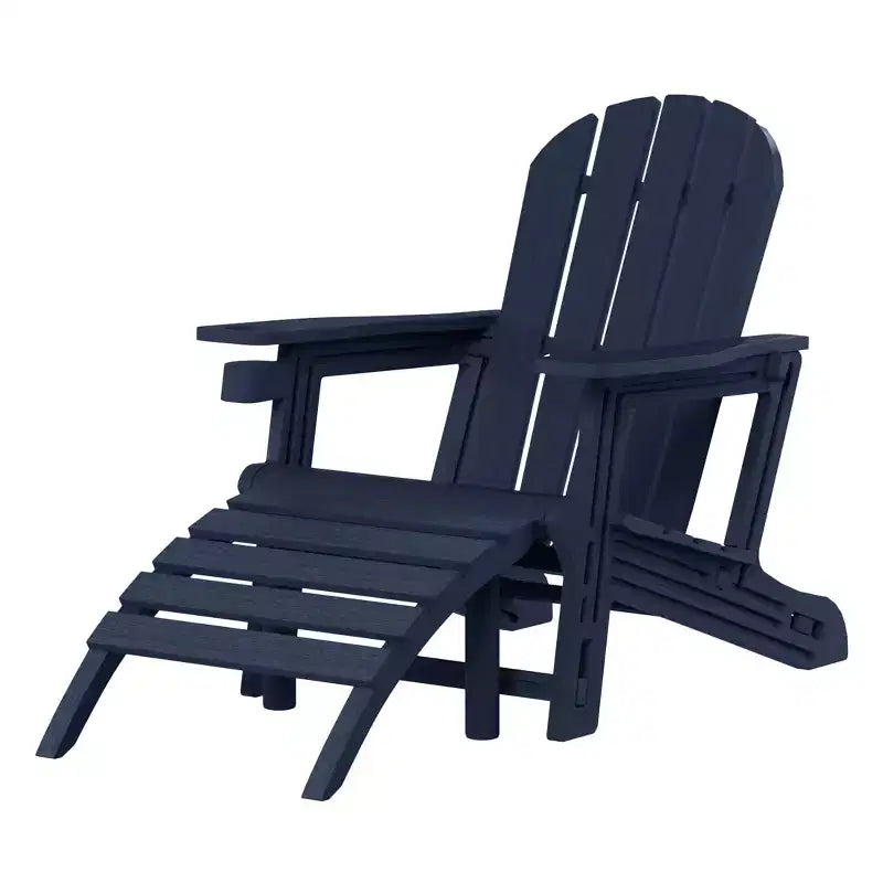 WestinTrends Azura Sedia Adirondack da Esterno in HDPE con Pouf da Esterno Senza Attrezzi