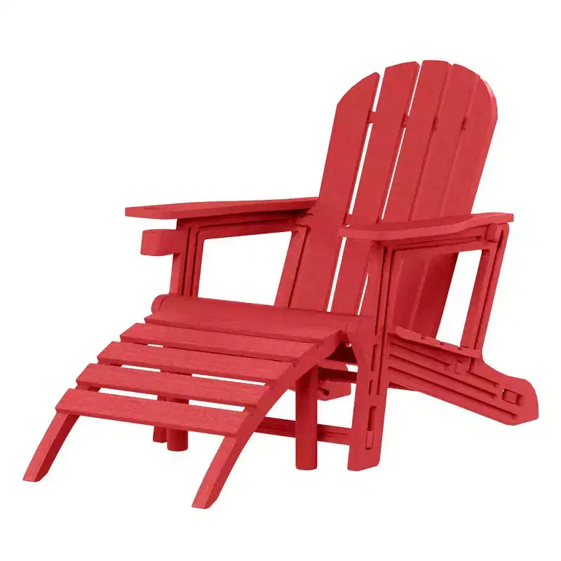 WestinTrends Azura Sedia Adirondack da Esterno in HDPE con Pouf da Esterno Senza Attrezzi