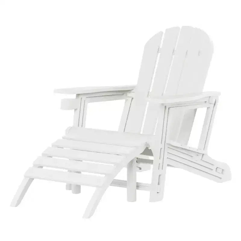WestinTrends Azura Sedia Adirondack da Esterno in HDPE con Pouf da Esterno Senza Attrezzi