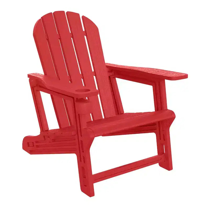 Sedia da esterni Azura Adirondack WestinTrends in plastica HDPE con montaggio senza attrezzi e portabicchieri, colore: Bianco
