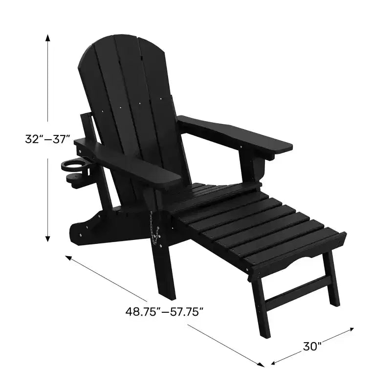 WestinTrends Malibu Sedia Adirondack Pieghevole Regolabile con Poggiapiedi Retrattile e Portabicchieri (Set da 2), Rosso