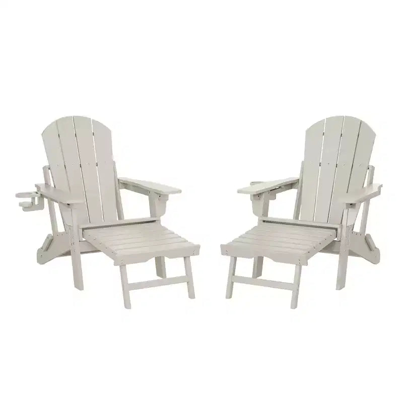 WestinTrends Malibu Sedia Adirondack Pieghevole Regolabile con Poggiapiedi Retrattile e Portabicchieri (Set da 2), Rosso