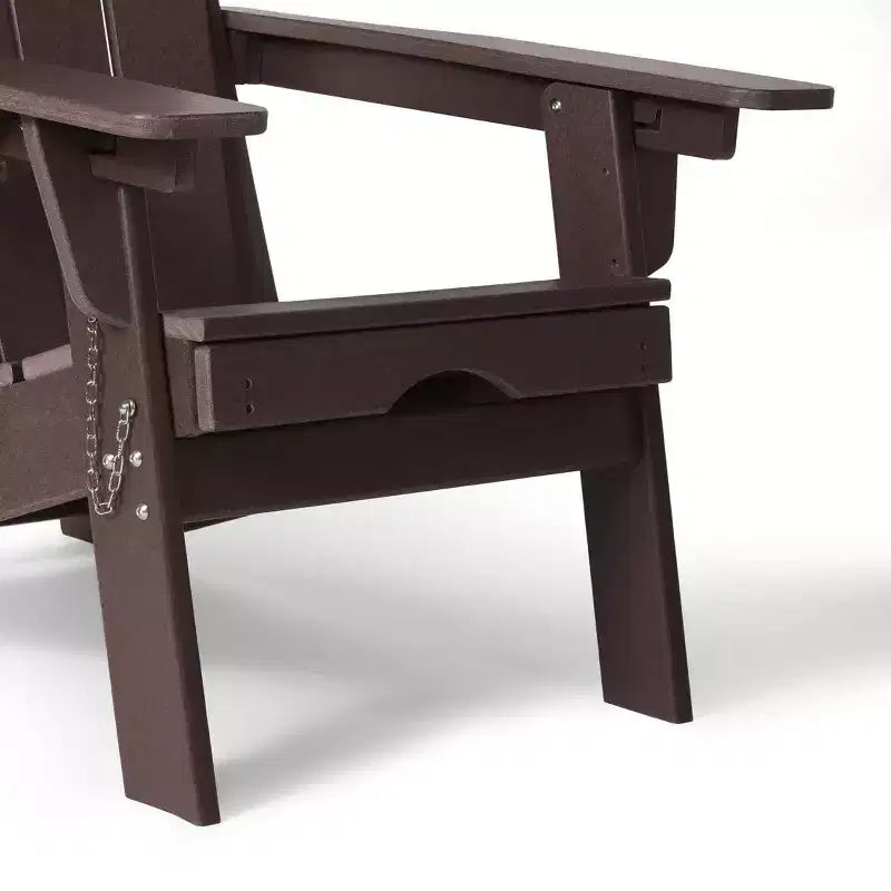WestinTrends Sedia Adirondack Pieghevole Regolabile Malibu con Poggiapiedi Retrattile e Portabicchieri, Legno Invecchiato