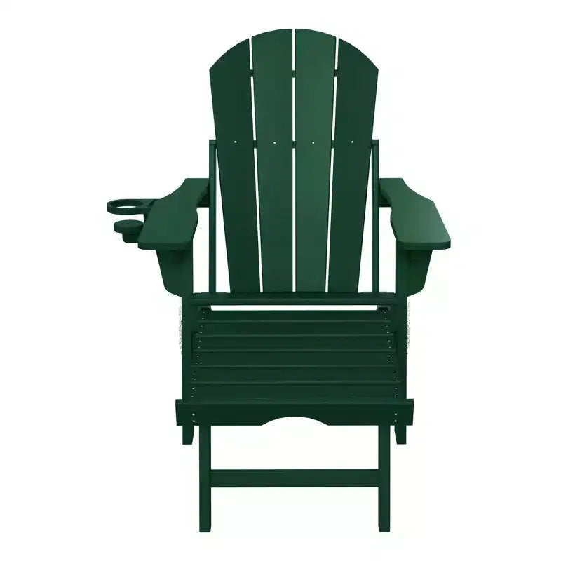 WestinTrends Sedia Adirondack Pieghevole Regolabile Malibu con Poggiapiedi Retrattile e Portabicchieri, Legno Invecchiato