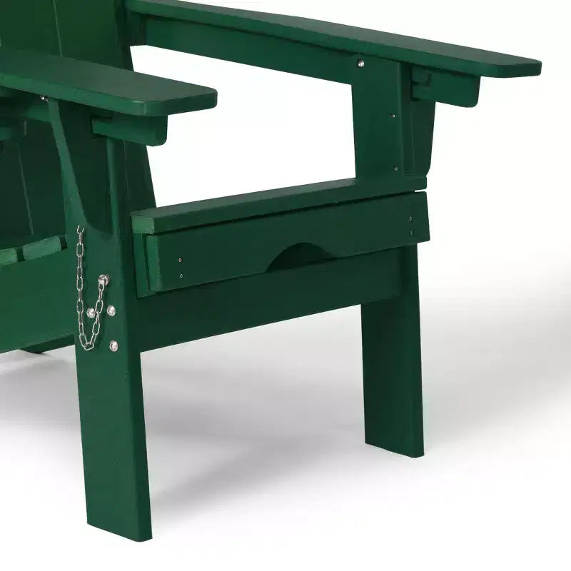 WestinTrends Sedia Adirondack Pieghevole Regolabile Malibu con Poggiapiedi Retrattile e Portabicchieri, Legno Invecchiato
