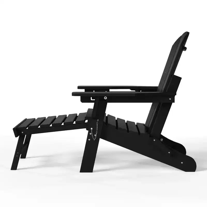 WestinTrends Sedia Adirondack Pieghevole Regolabile Malibu con Poggiapiedi Retrattile e Portabicchieri, Legno Invecchiato