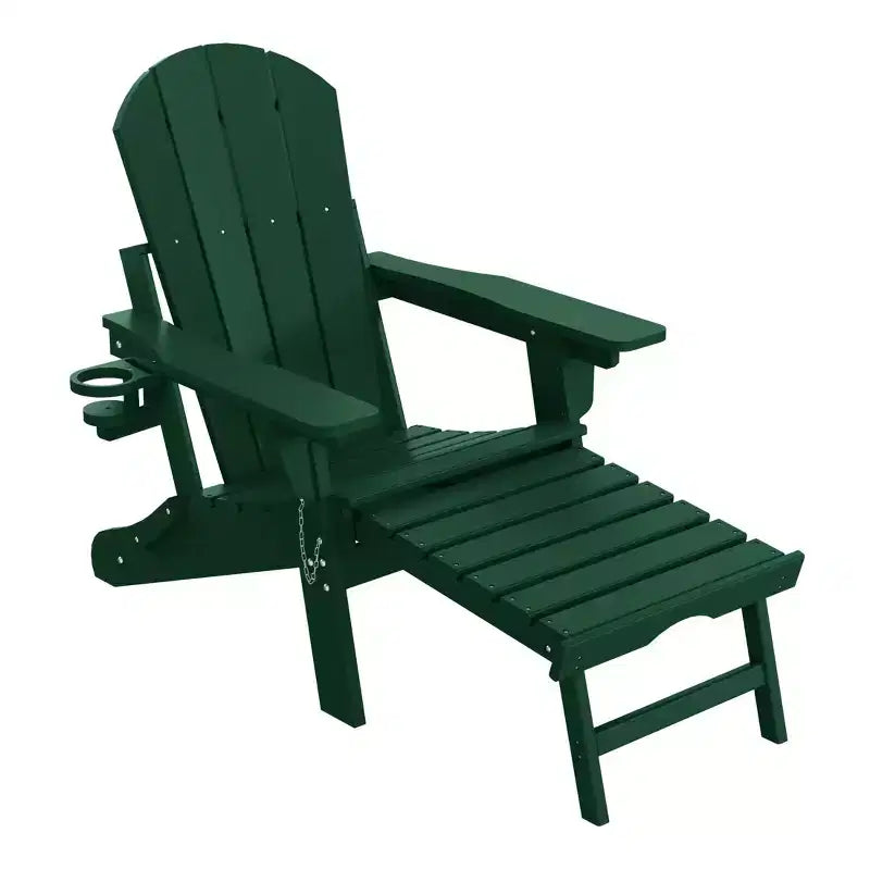 WestinTrends Sedia Adirondack Pieghevole Regolabile Malibu con Poggiapiedi Retrattile e Portabicchieri, Legno Invecchiato