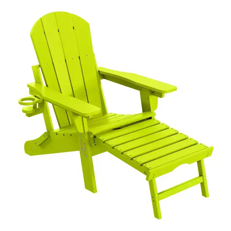 WestinTrends Sedia Adirondack Pieghevole Regolabile Malibu con Poggiapiedi Retrattile e Portabicchieri, Legno Invecchiato