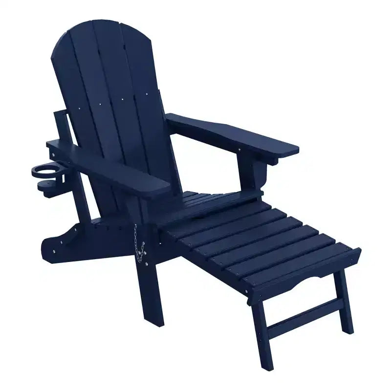WestinTrends Sedia Adirondack Pieghevole Regolabile Malibu con Poggiapiedi Retrattile e Portabicchieri, Legno Invecchiato