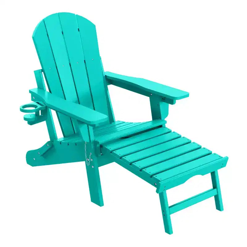 WestinTrends Sedia Adirondack Pieghevole Regolabile Malibu con Poggiapiedi Retrattile e Portabicchieri, Legno Invecchiato
