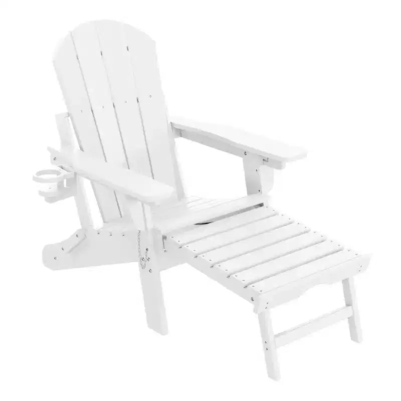 WestinTrends Sedia Adirondack Pieghevole Regolabile Malibu con Poggiapiedi Retrattile e Portabicchieri, Legno Invecchiato