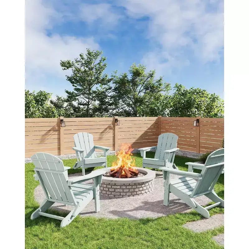 Sedie Adirondack Pieghevoli con Schienale Ergonomico Esteso, Sedie Ignifughe in HDPE Resistenti alle Intemperie, Lettini da Esterno per Patio, Giardino e Prato