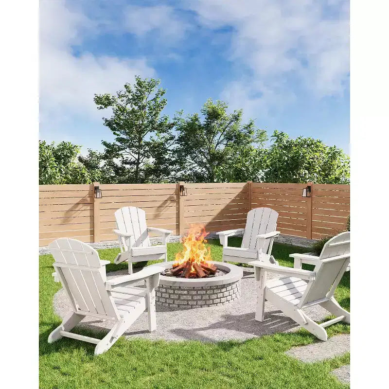 Sedie Adirondack Pieghevoli con Schienale Ergonomico Esteso, Sedie Ignifughe in HDPE Resistenti alle Intemperie, Lettini da Esterno per Patio, Giardino e Prato