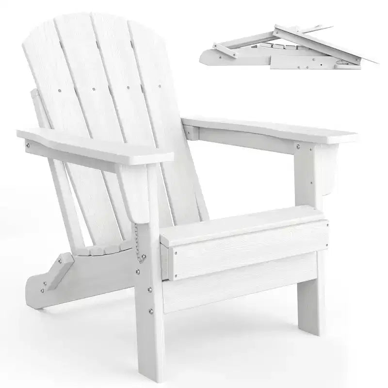 Set di 2 sedie Adirondack pieghevoli, in plastica HDPE resistente alle intemperie, sedie da esterno sovradimensionate per patio, prato, giardino, cortile, terrazza, capacità di 172 kg